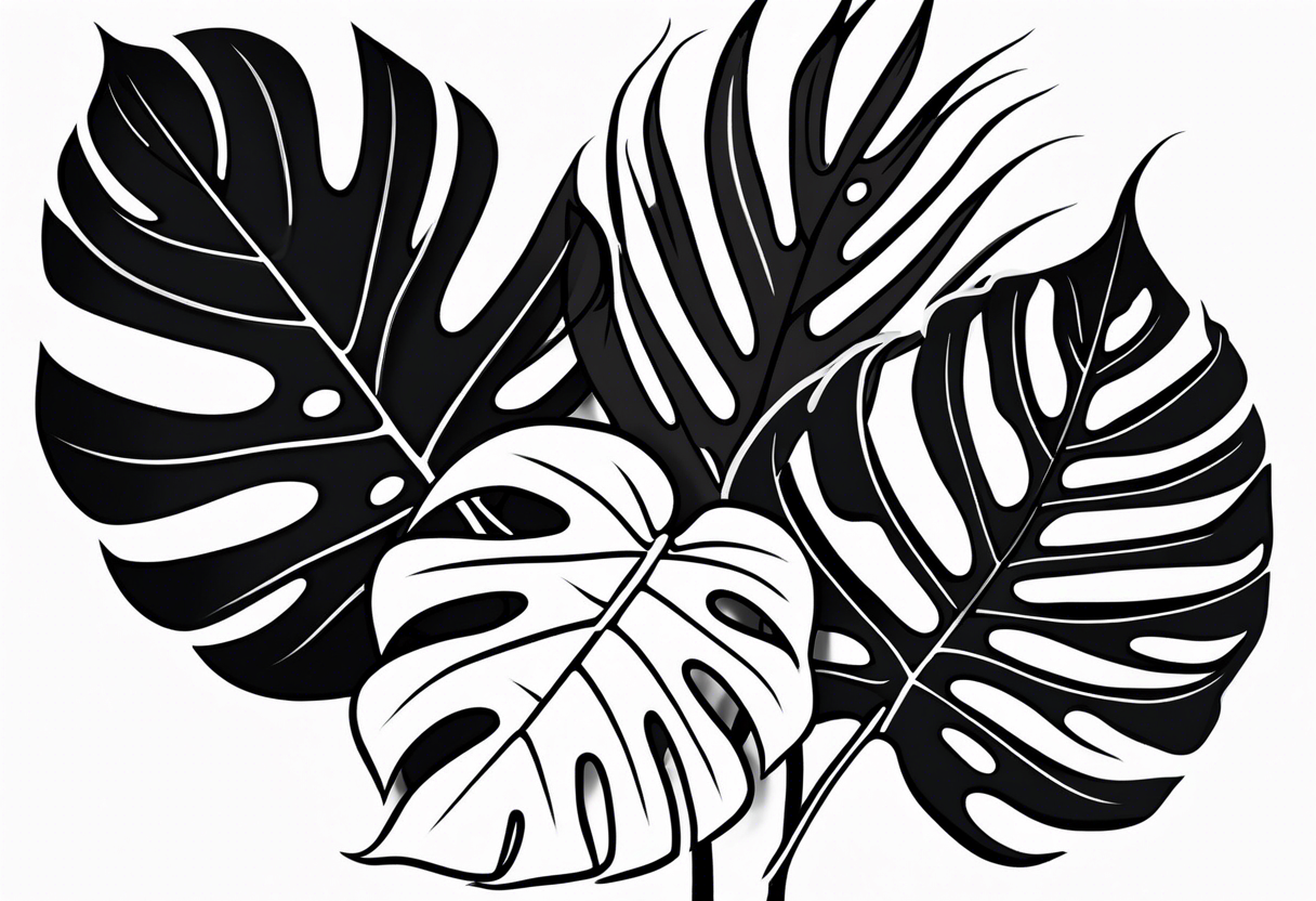 Monstera plant tattoo idea