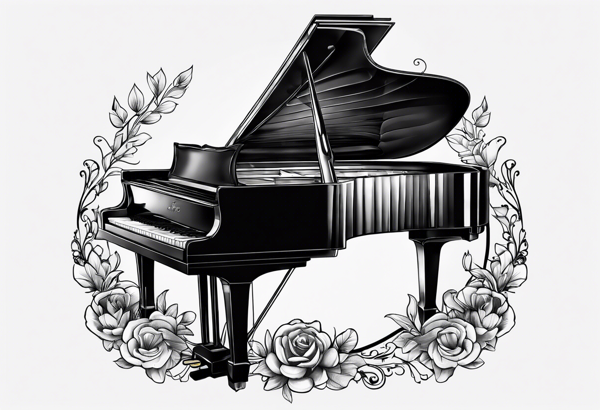 key of a piano tattoo idea