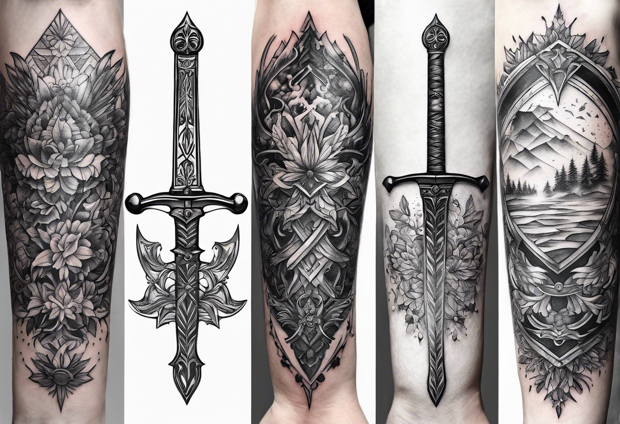 snow falling on swords tattoo idea