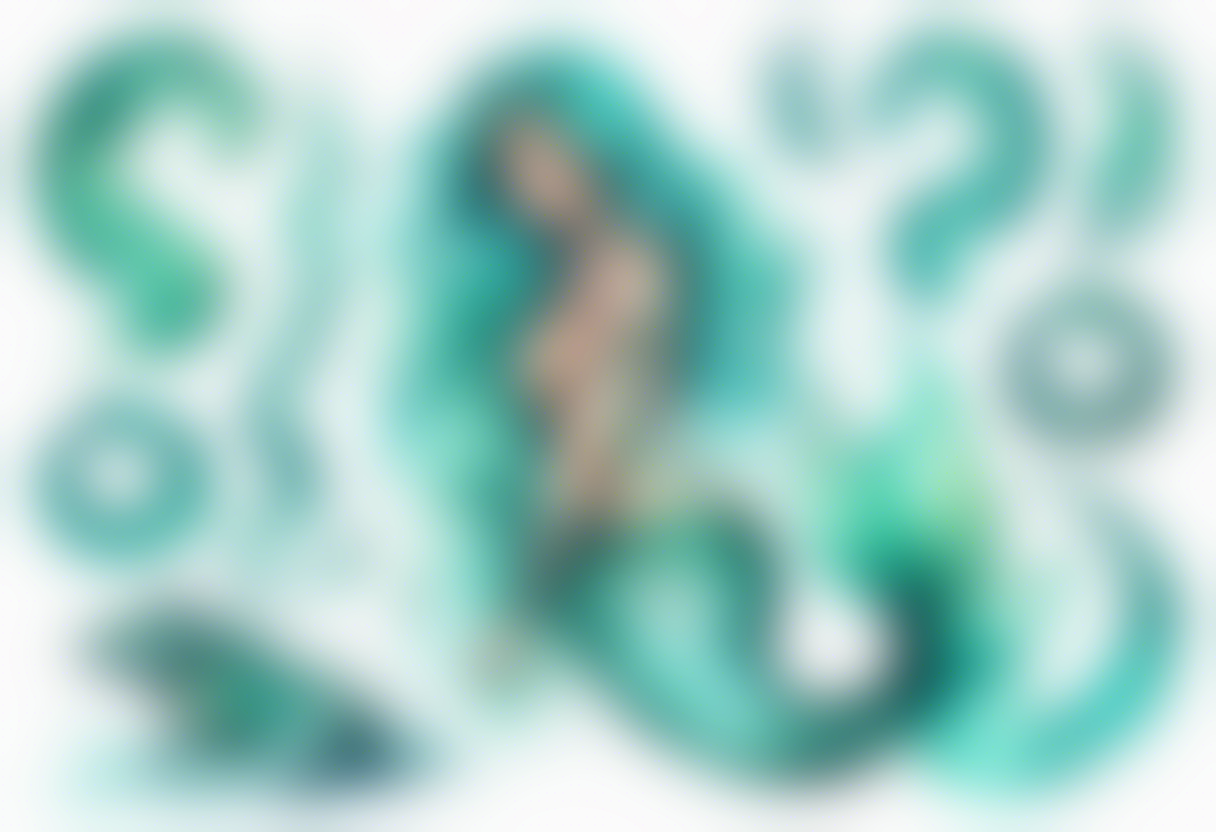 a turquois mermaid with a serpent tail tattoo idea