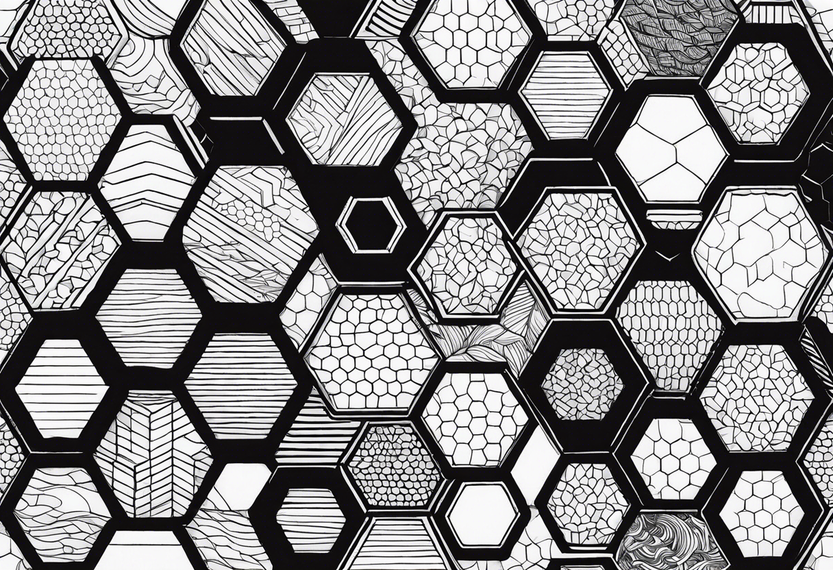 Hexagons in honeycomb pattern tattoo idea