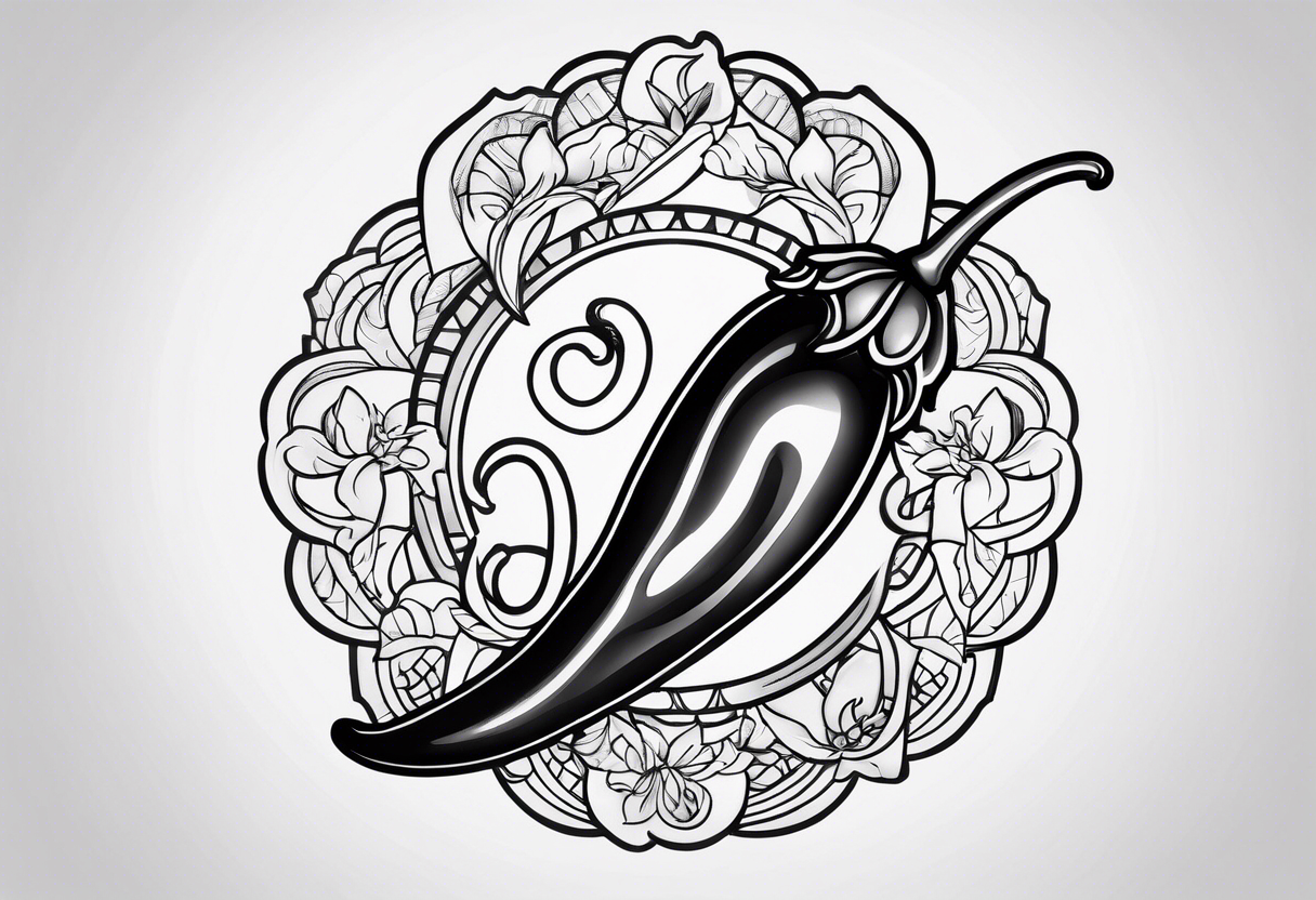 a chilli pepper and fire tattoo idea