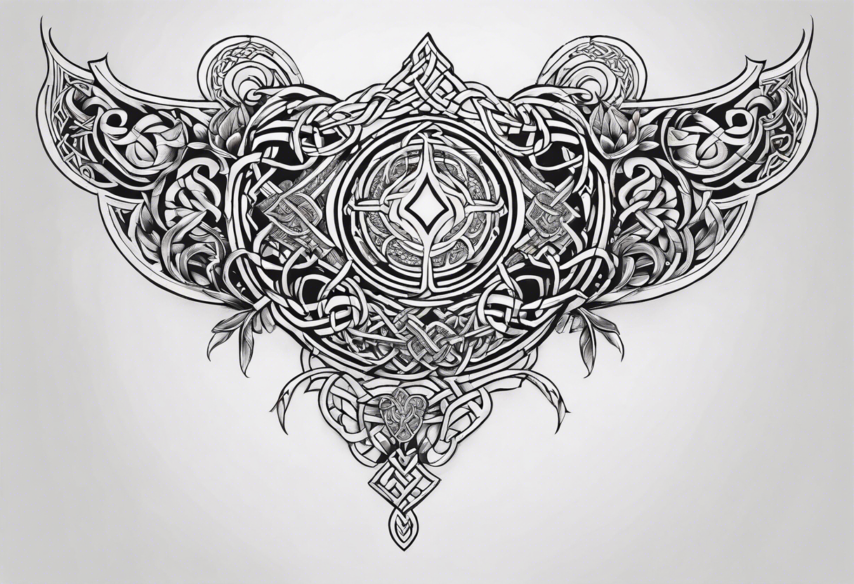 celtic sternum tattoo tattoo idea