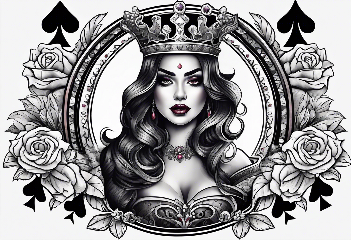 Latin Queen Of Spades hip tattoo tattoo idea