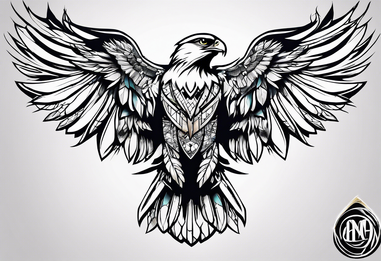 Star hawk tattoo idea