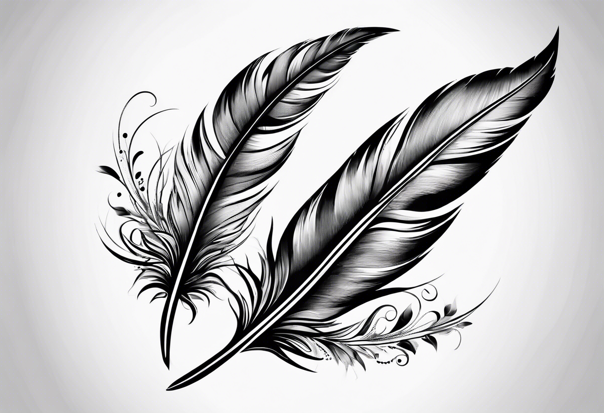 Feather pen tattoo idea