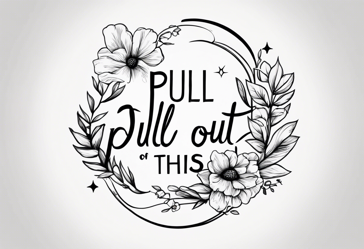 A simple quote that is curved saying “pull me out of this” tattoo idea