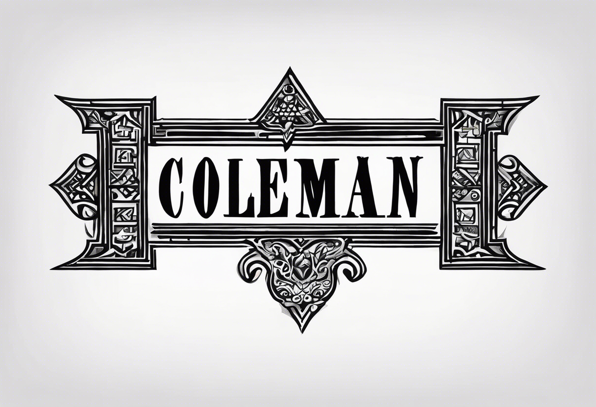 the word coleman in greek font tattoo idea