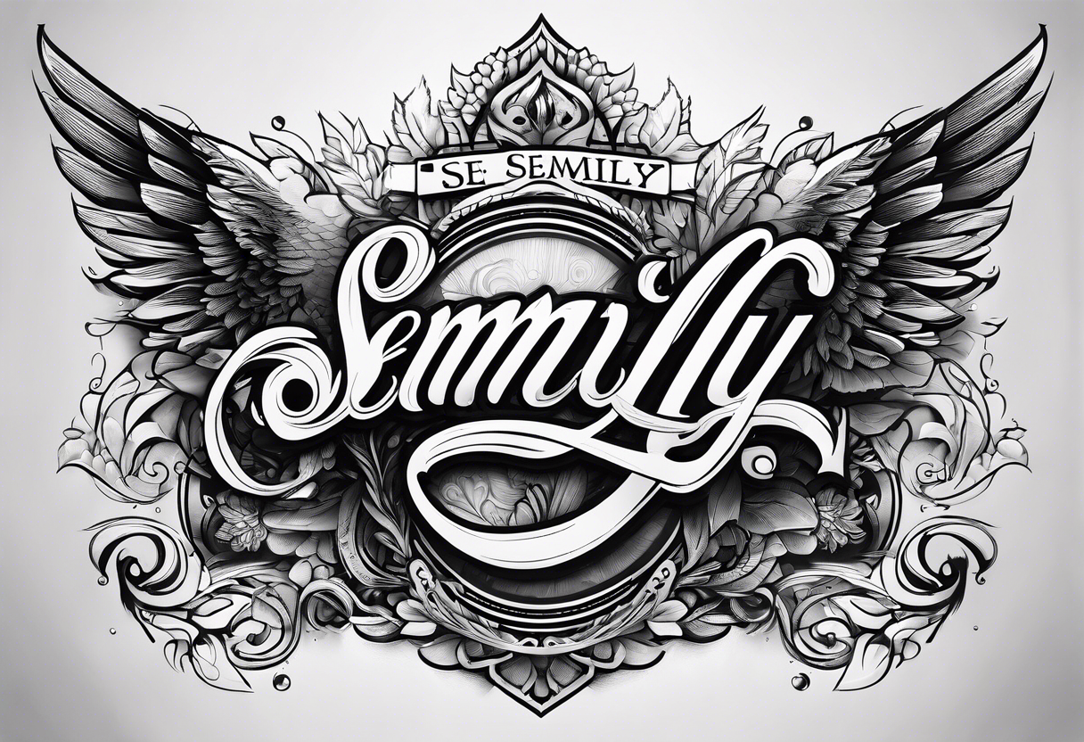 the name semilly with small letters tattoo idea