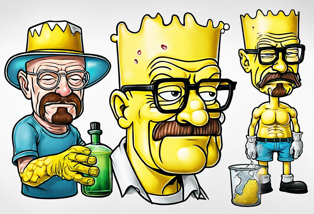 Walter white sponge bob tattoo idea