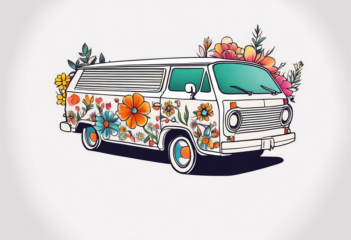 vista cruiser, vintage 70s, groovy, flowers, cute, girly tattoo idea