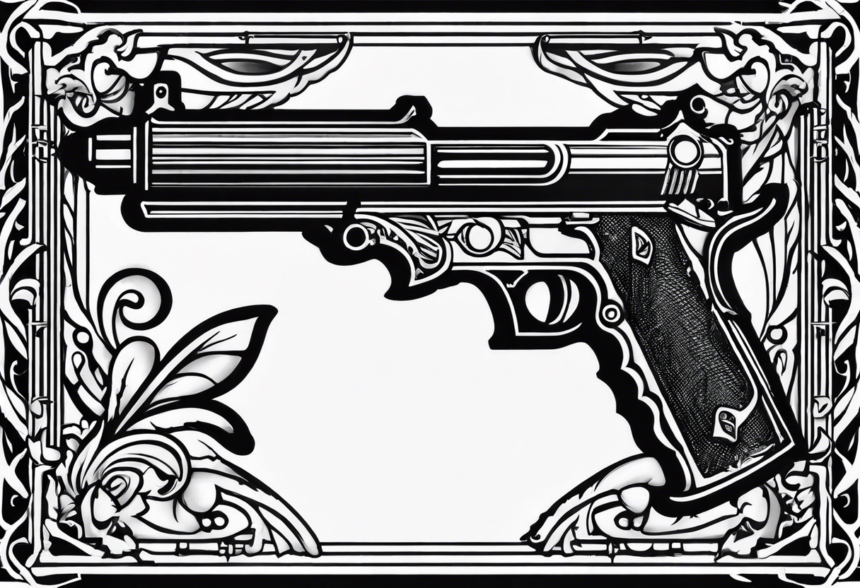 Uzi fence sign gang art tattoo idea