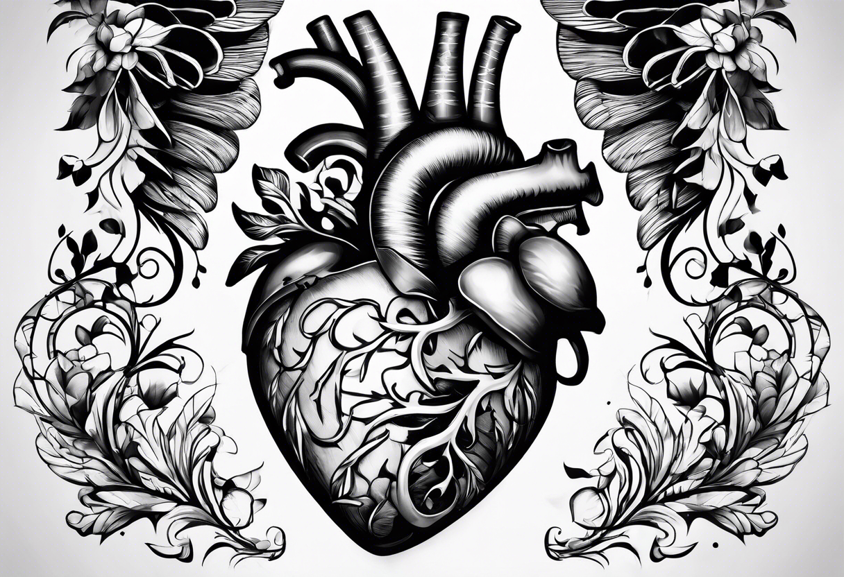 broken rib cage exposing heart tattoo idea