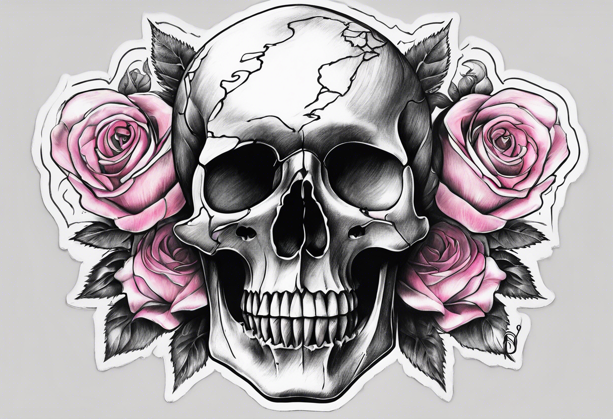 Pink Floyd skull rose tattoo idea