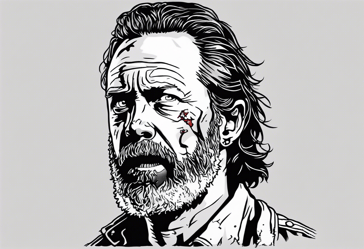 The walking dead rick small picture tattoo idea