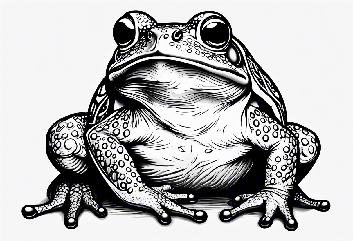 Toad with fur coat tattoo idea