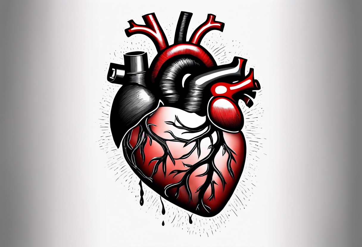 photograph of a human heart as you would see in a human body tattoo idea