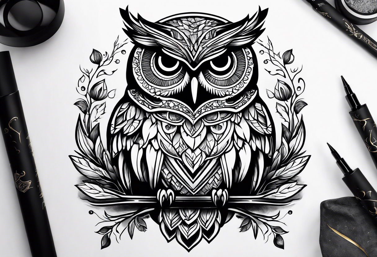 Wise owls tattoo idea
