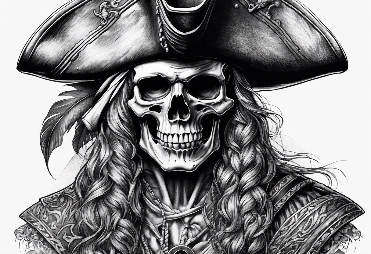 A skeleton pirate tattoo idea