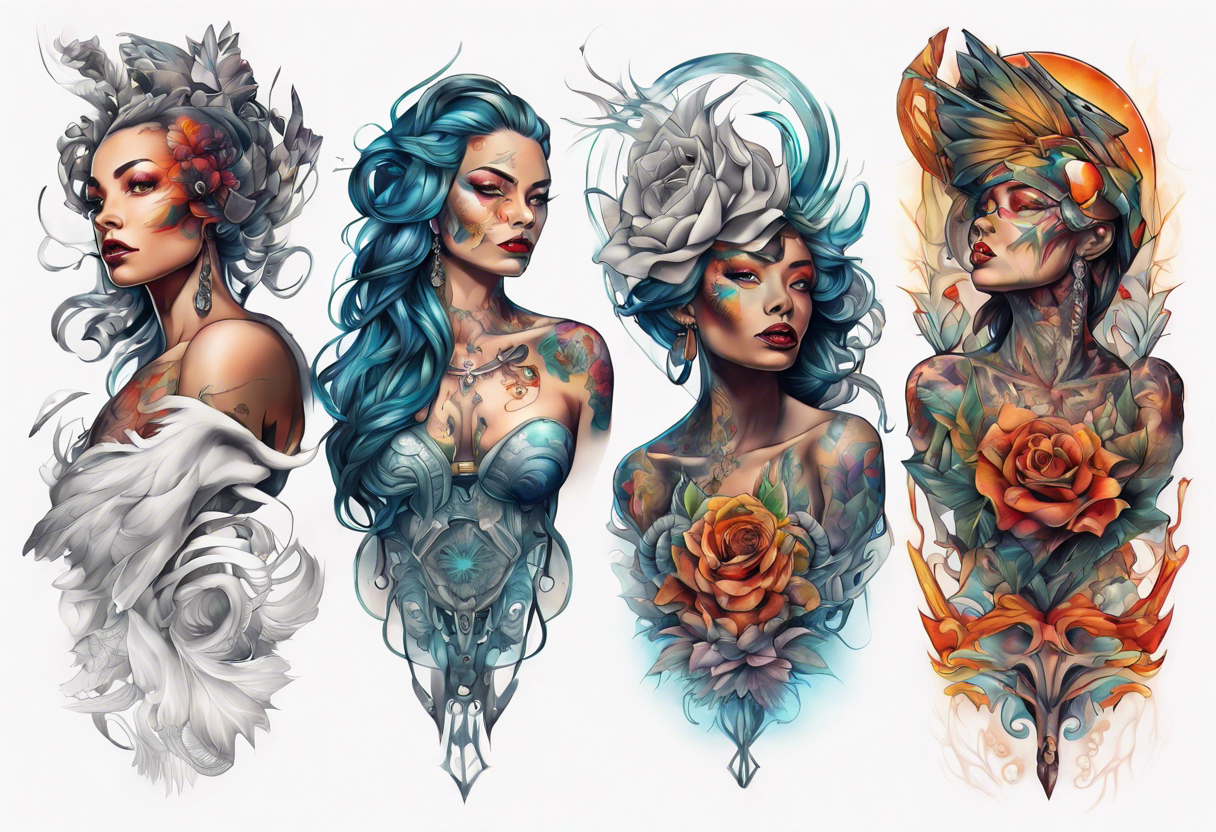 majestic woman by Android Jones tattoo idea