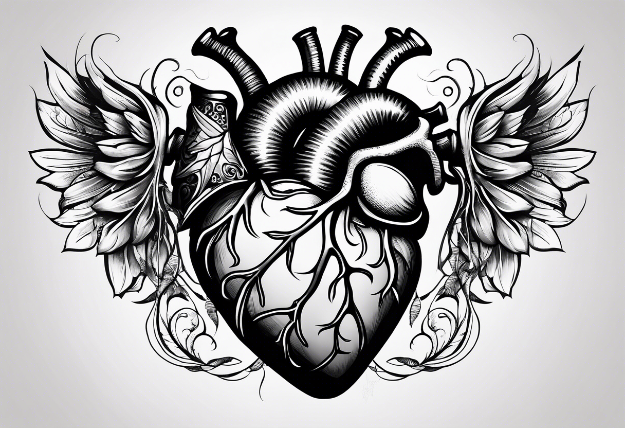 ribs exposing anatomically correct heart tattoo idea