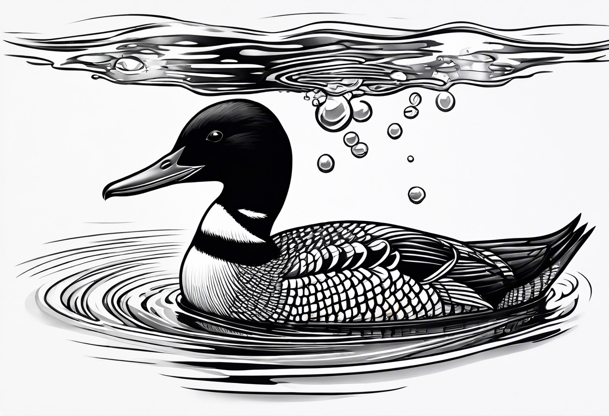 A loon diving tattoo idea