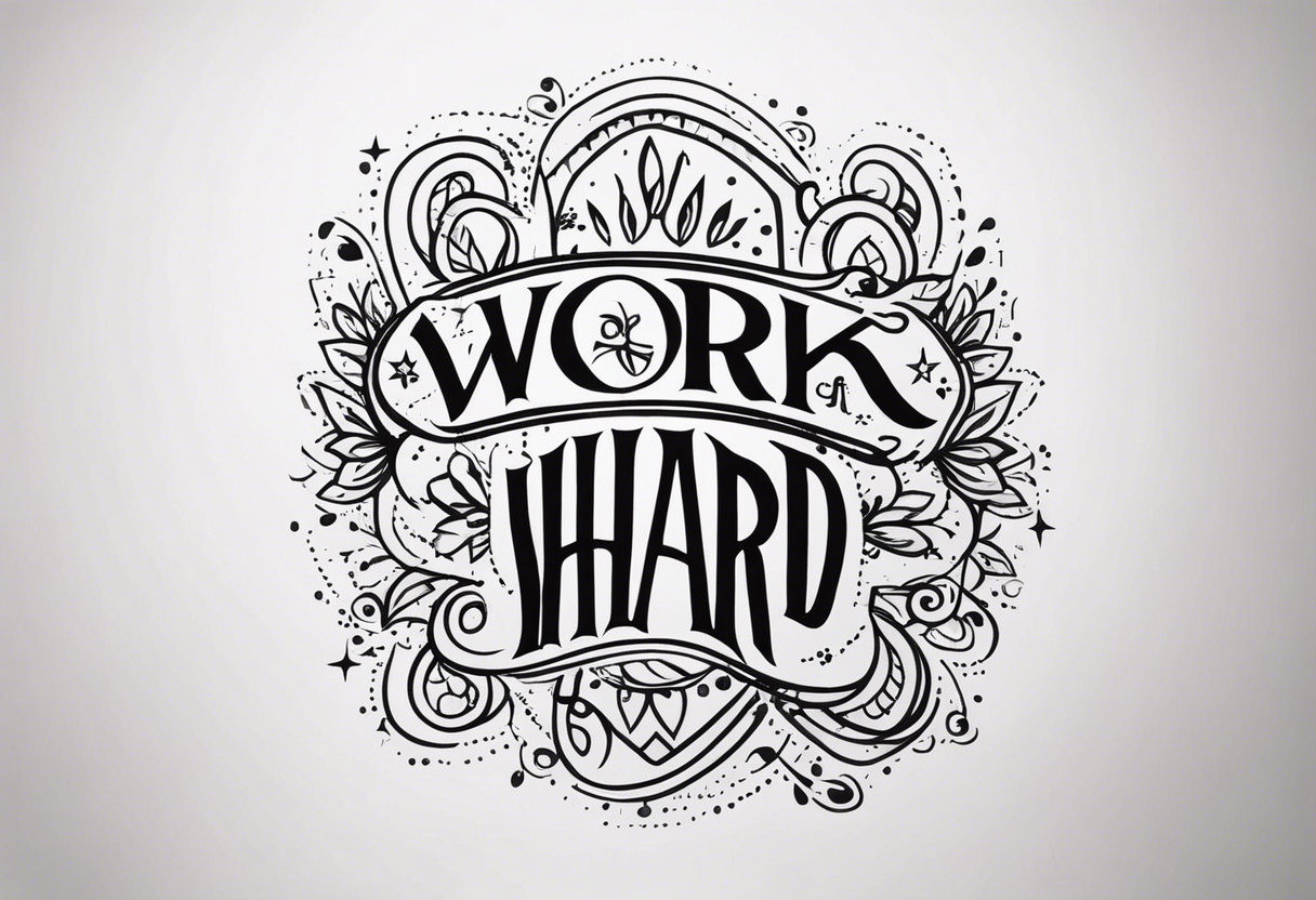 I want a tattoo containing the following two words "WORK HARD","PLAY HARD" tattoo idea