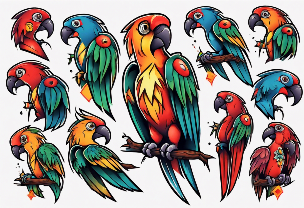 Bird Flash 19-22 | Sam McMahon Tattoos