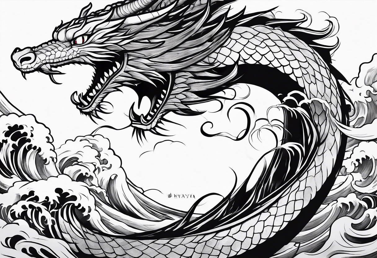 Haku from Spirited Away in dragon form tattoo idea