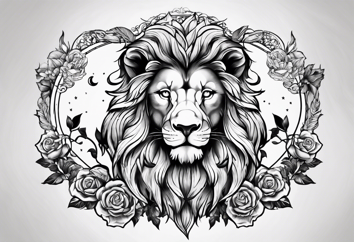 3 aries & lion tattoo idea