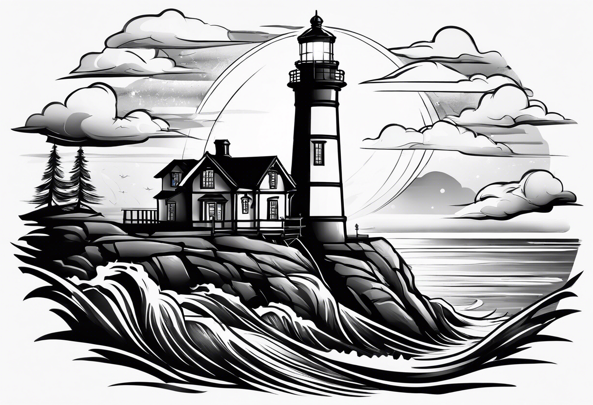 Lighthouse simple tattoo idea