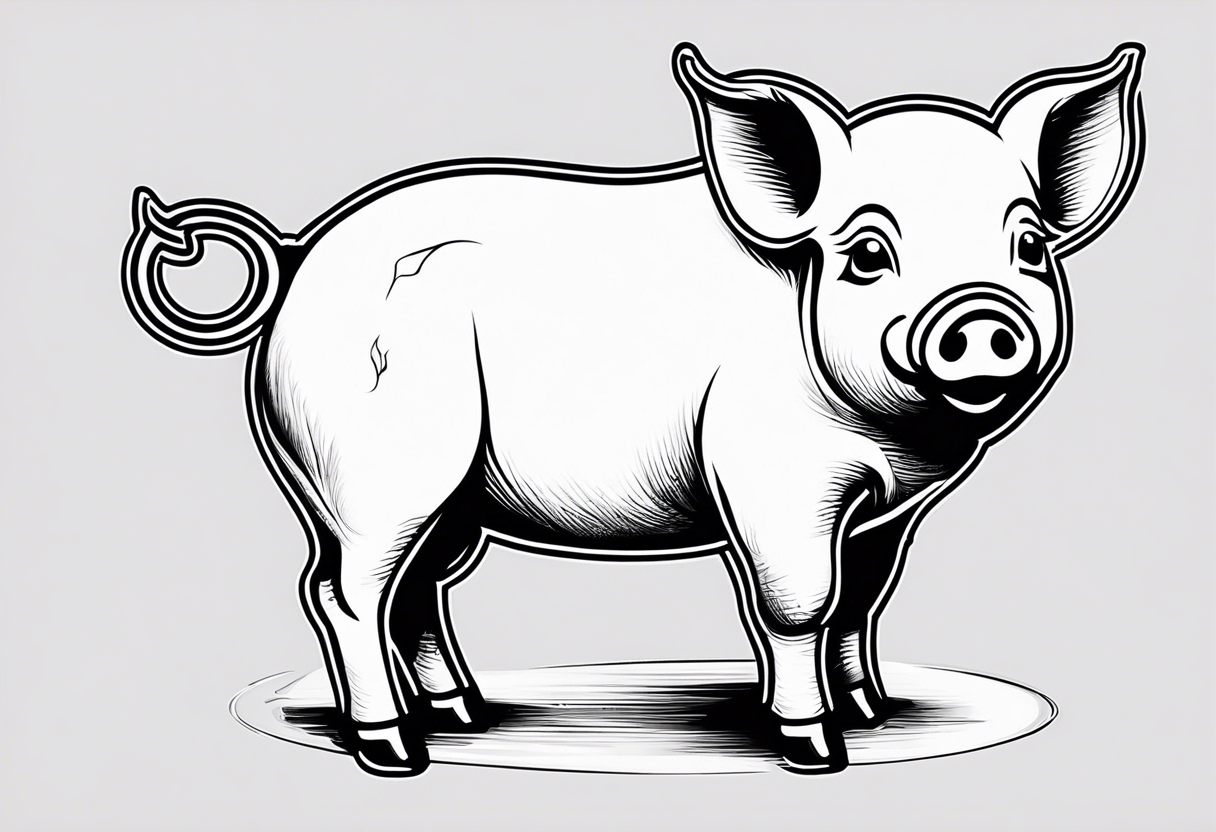 cute pig or piglet.
with text: "friends not food" tattoo idea