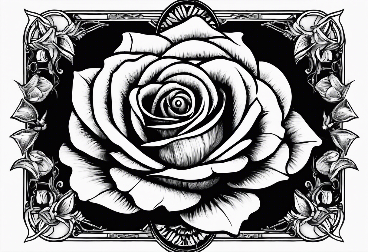 Occult eye tarot card rose tattoo idea