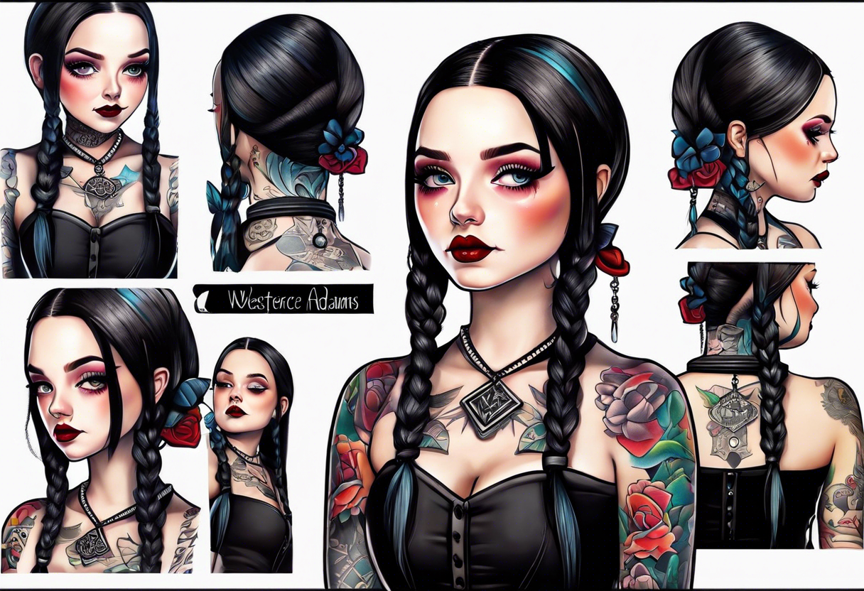 New school Wednesday Adams tattoo idea