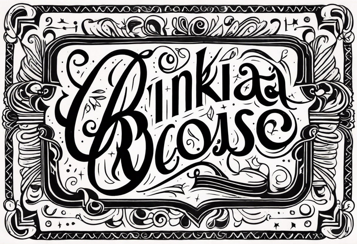 Anika Rose in vintage typography lettering tattoo idea