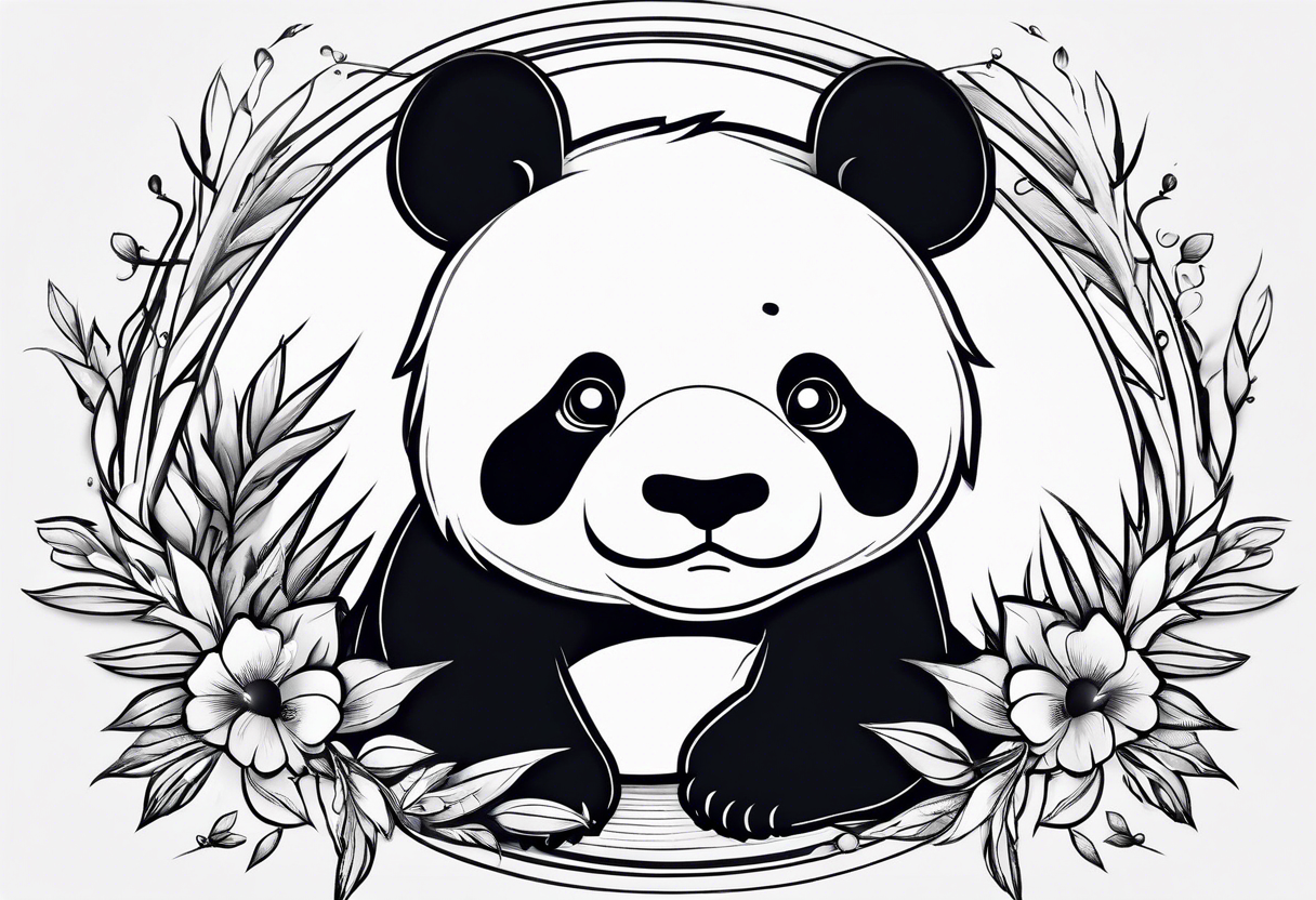 a fat cute panda tattoo idea