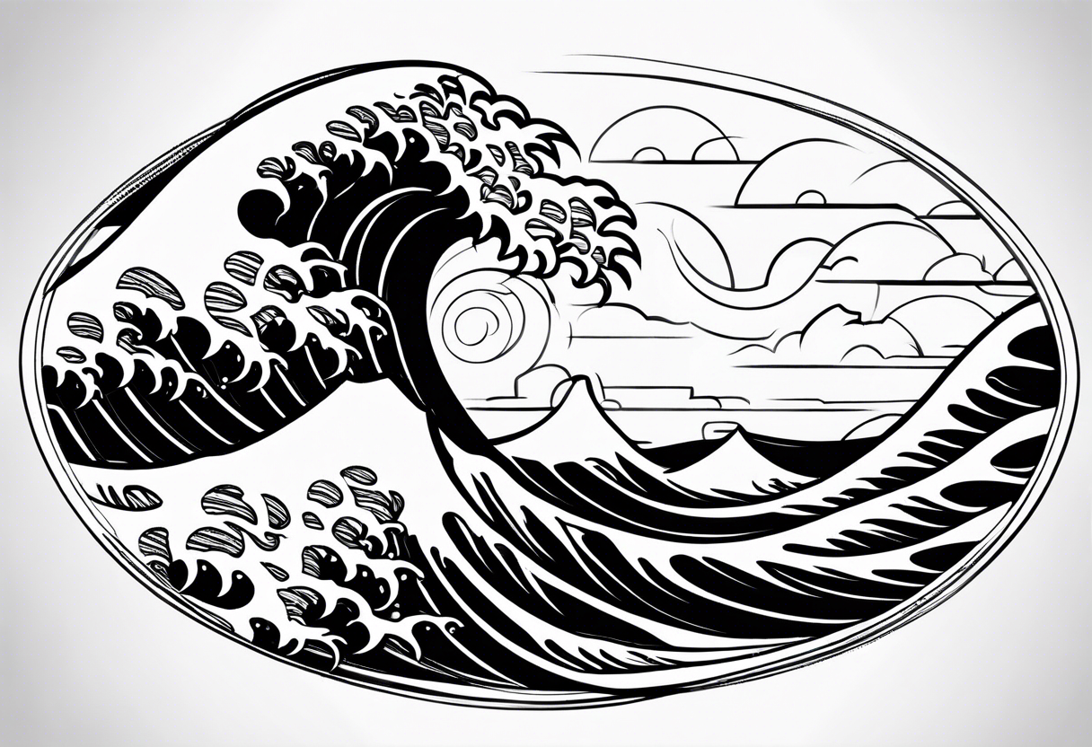 swirly waves tattoo idea