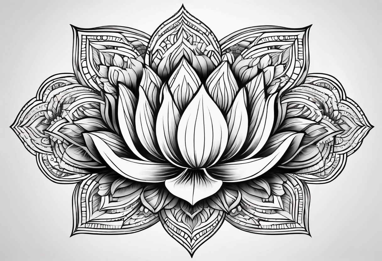 Simple Mandala Lotus tattoo idea