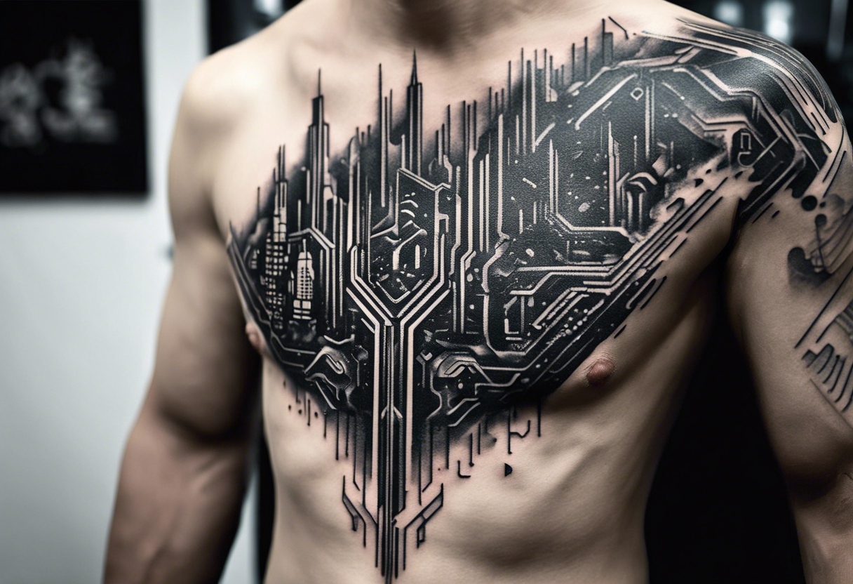 Really like this style of synthetic anatomy art. Does anyone know what this  style is and where I can find more… | Pattern tattoo, Cyberpunk tattoo,  Geometric tattoo