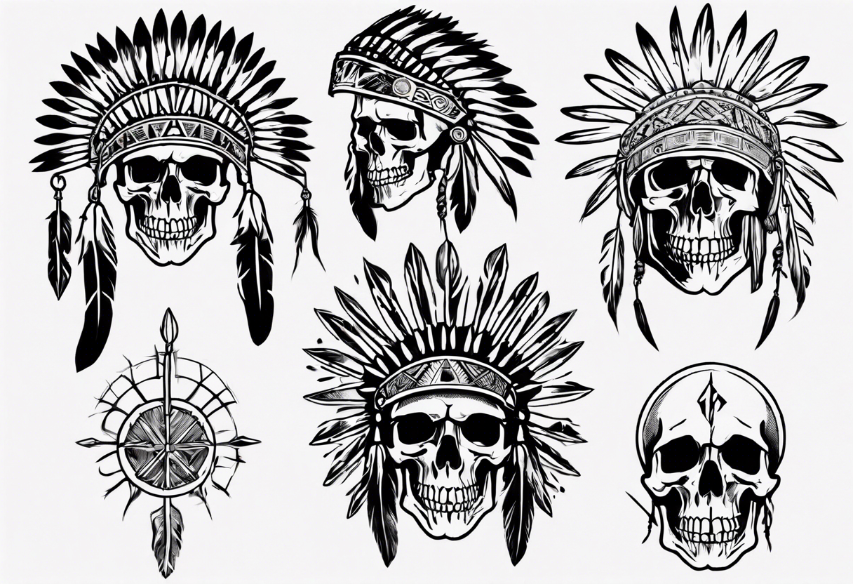 Native American Headdress, Skull, Lord of the rings, Vegvisir tattoo idea