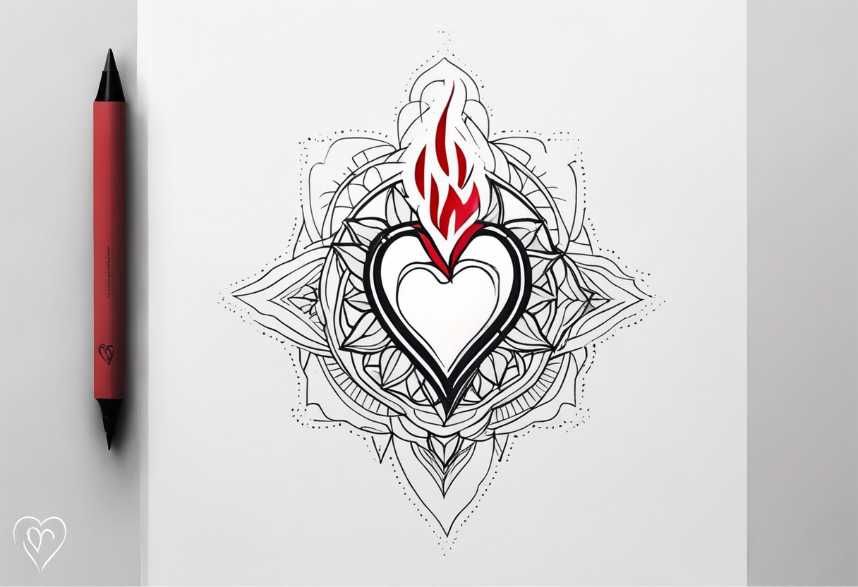 Sacred heart Minimalist and small tattoo on female arm. Inspired by aesthetics. tattoo idea