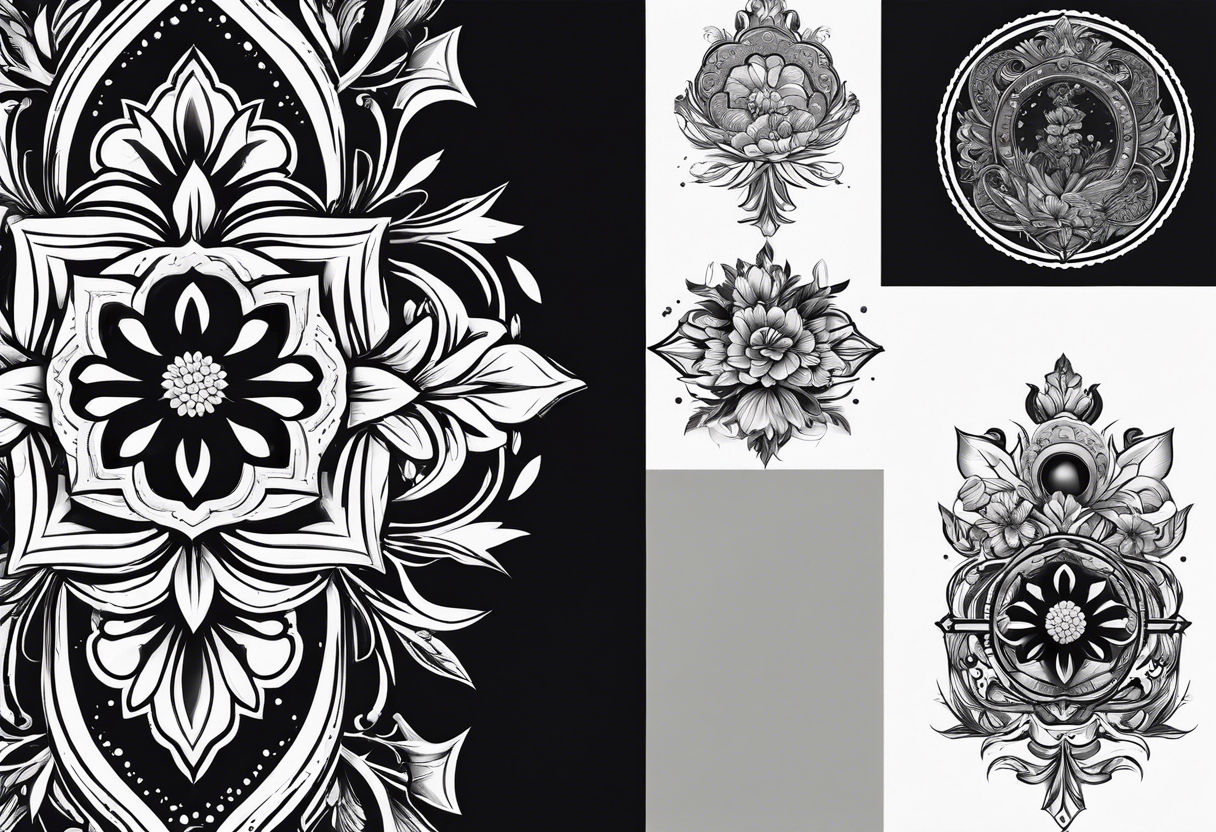 logo with floral elements tattoo idea