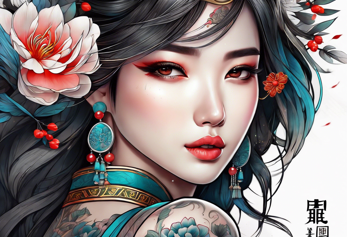 chinese girl tattoo idea