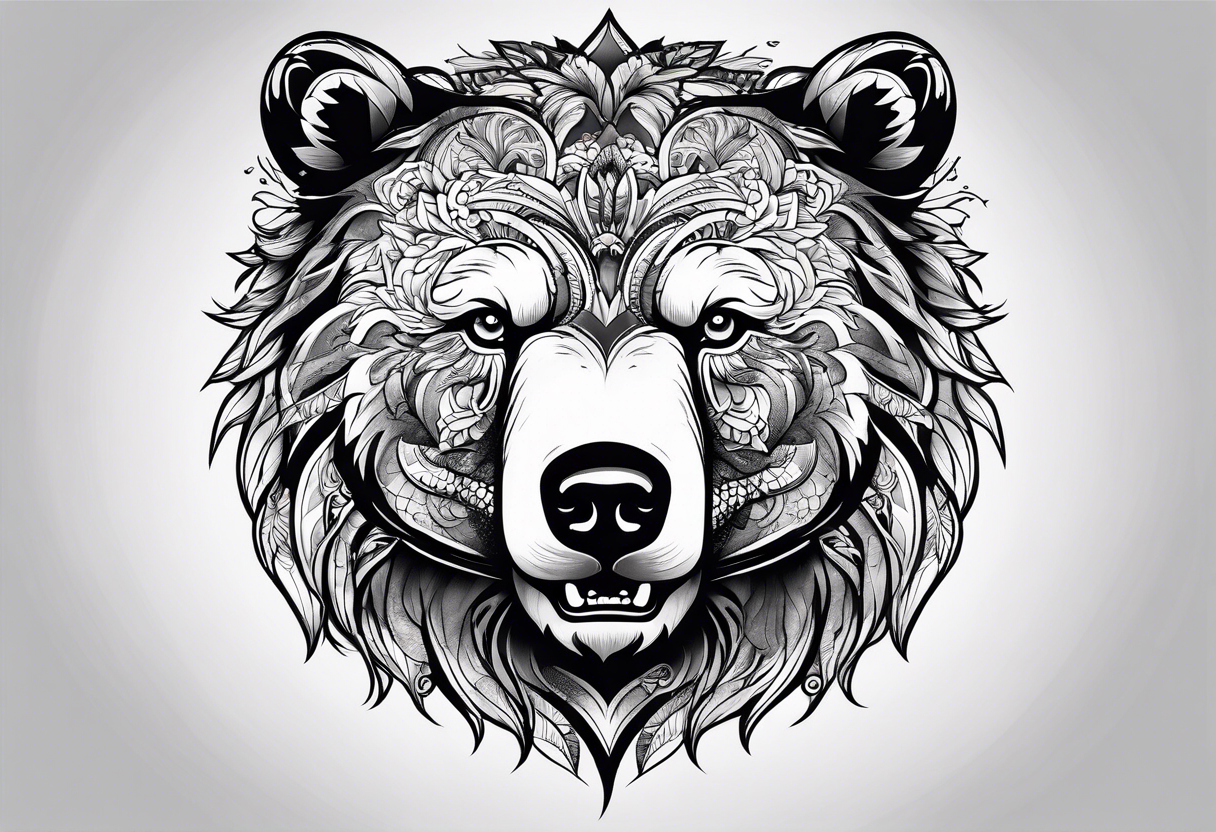 A Bear not many details tattoo idea