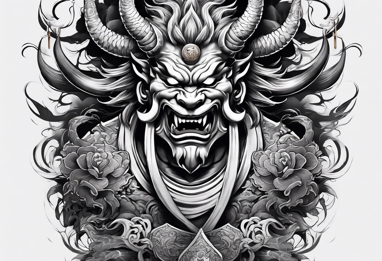 Japanese oni sleve tattoo idea