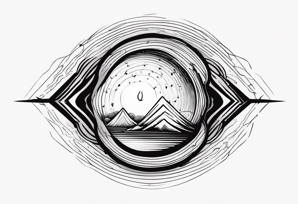 electric wave diffraction in a hole tattoo idea