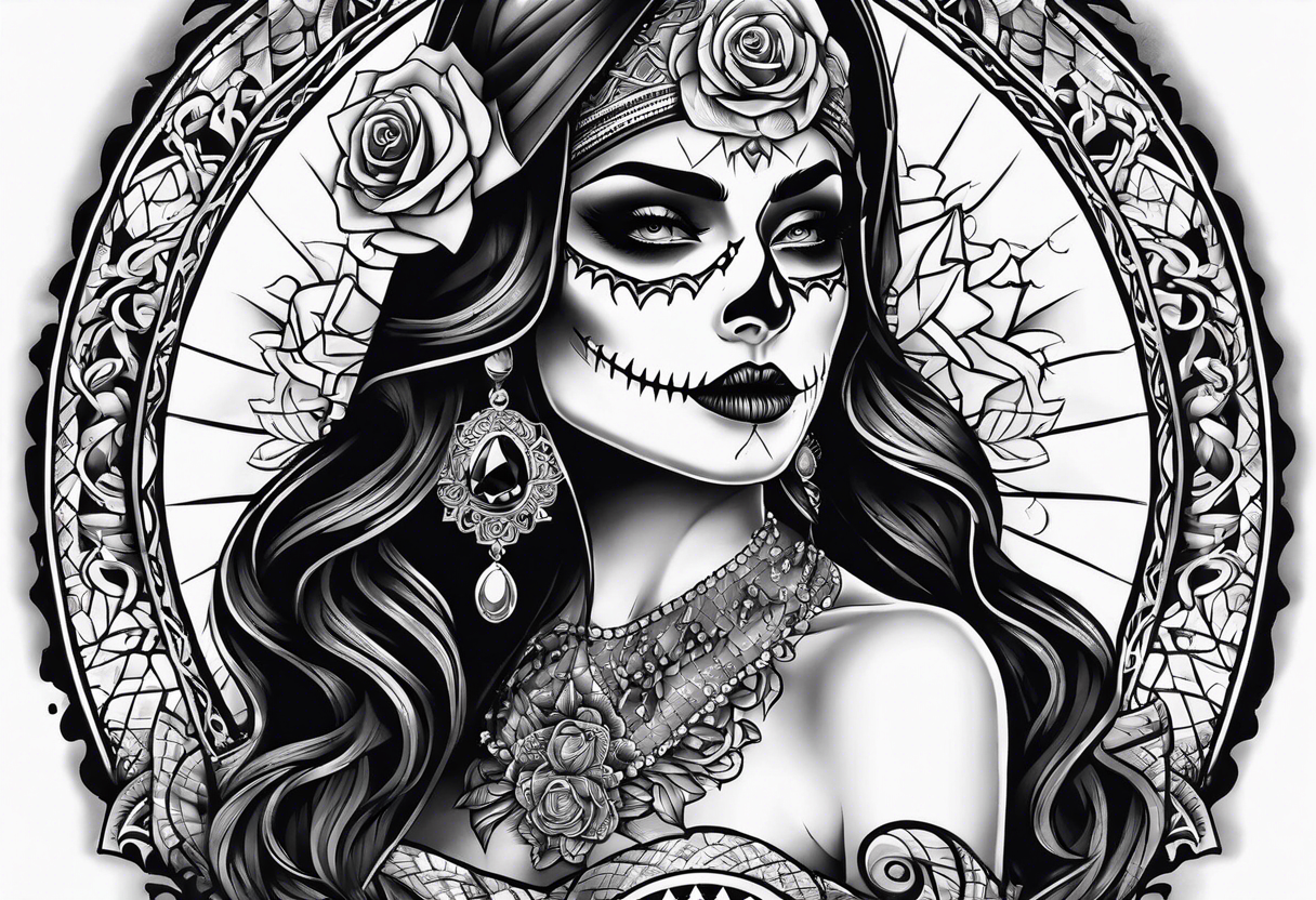 santa muerta tattoo idea