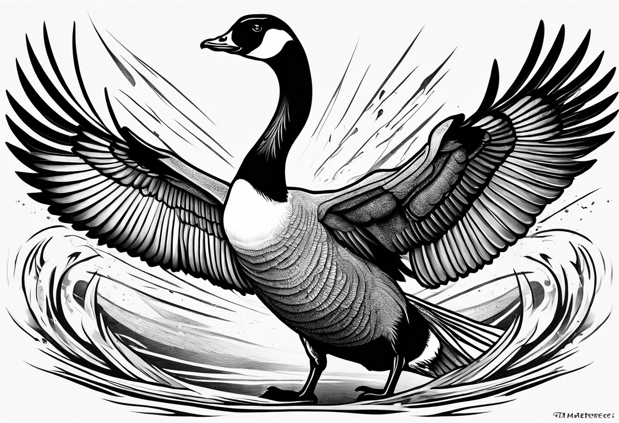 canadian goose fighting tattoo idea