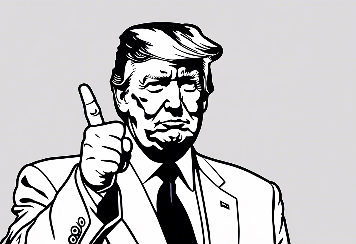 President Trump gives the middle finger. And it's very small. tattoo idea