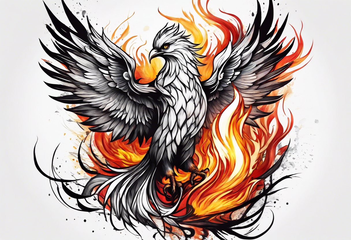 little phoenix rising from the ashes tattoo idea